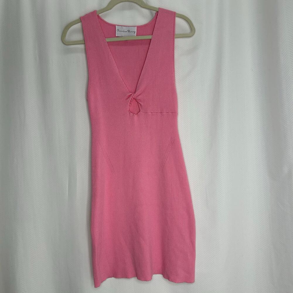 Charles Henry pink sweater dress sleeveless large bodycon coquette